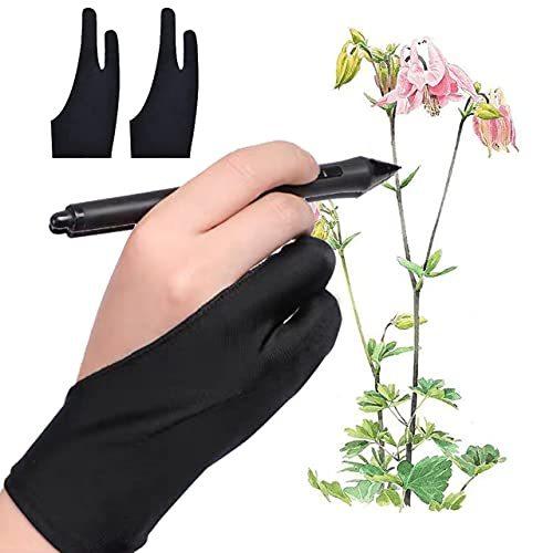 Danyun 二本指グローブ 2枚入り 8 5 cm フリーサイズ 誤作動防止機能付 訳あり商品 お絵かきグローブ 防汚 防汗 2本指 ペンタブレット 通気性