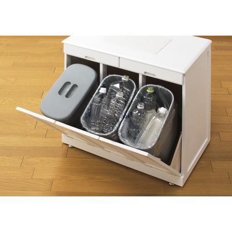 2分別ごみ箱 おしゃれペールストッカー 家具調木製キッチンゴミ箱