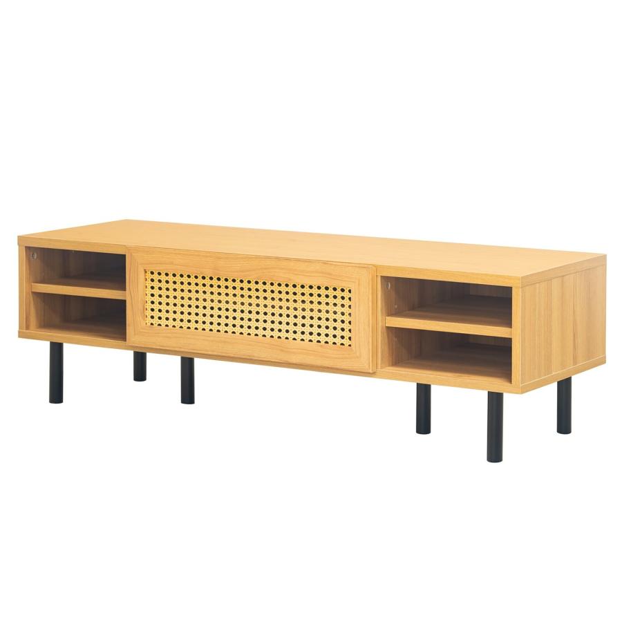 ラタン風キャビネット120幅 テレビ台 ローボード リビング収納 マルチ