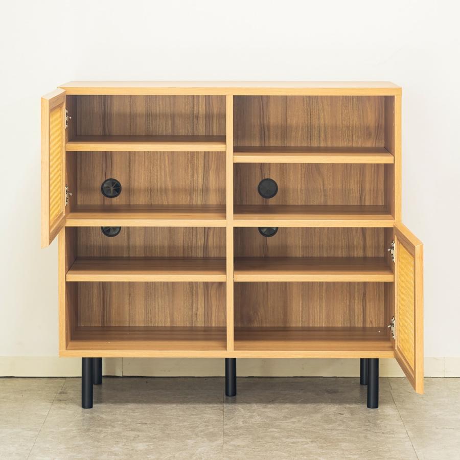 ienowa（イエノワ） ラタン風キャビネット90幅 チェスト縦型リビング