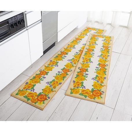 在庫処分特価 ロングキッチンマット 花柄180cm 洗える台所マット おしゃれ安いバラ柄 激安 セール 461 リバティートップ 通販 Yahoo ショッピング