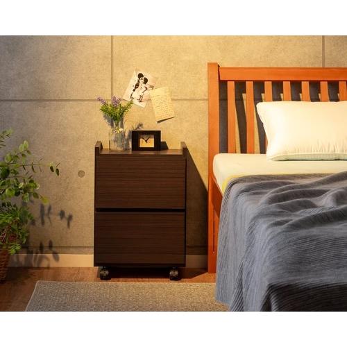 大川産木製ワゴン 2段/3段 ベッドサイドテーブル チェスト ナイト