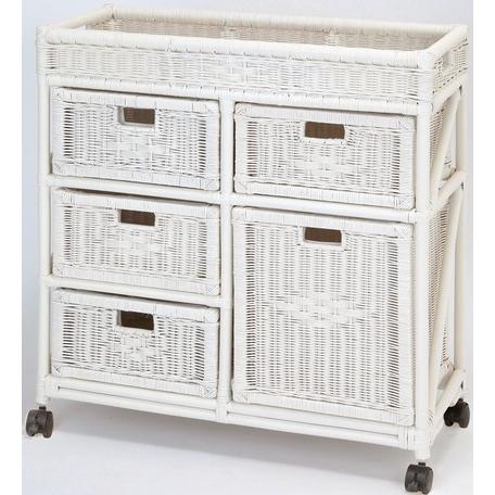 ラタンチェスト引出5杯 ワイド3段 引き出し収納 おしゃれ安い 籐