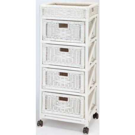 ラタンチェスト引出4杯 4段スリム 引き出し収納 おしゃれ安い 籐