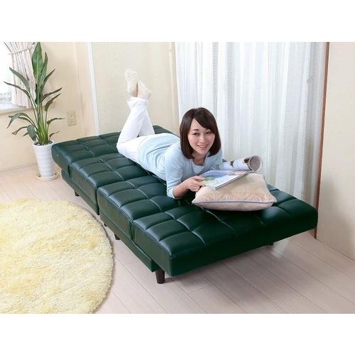 再入荷 3way　2分割ソファベッド　ブラック（ＰＶＣ) 3way 2分割ソファベッド 組み換え式 コンパクトベッド