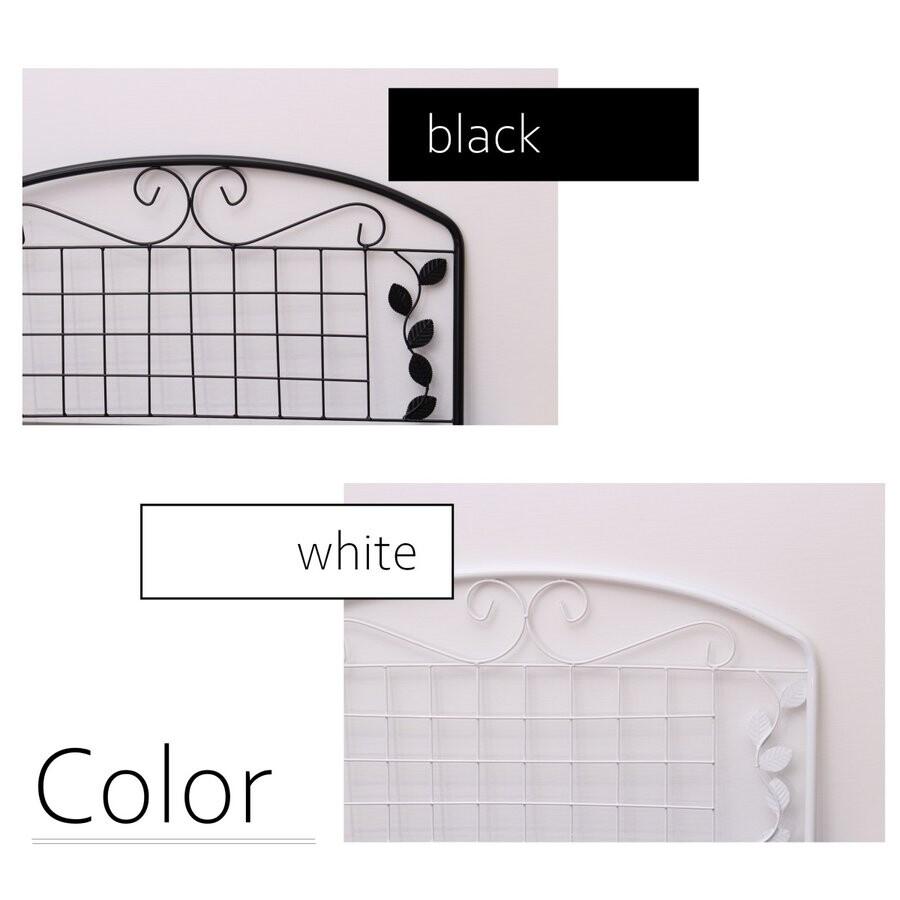 フェンス付きフラワースタンド 白黒 フラワーラック アンティーク