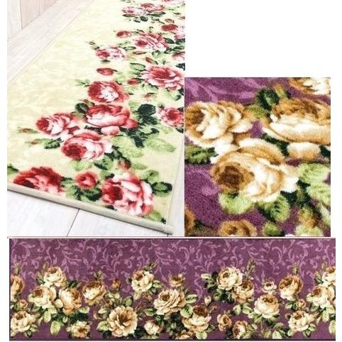 3円 保存版 処分特価 キッチンマット１２０ｃｍ 玄関マット 洗える台所マット エレガント薔薇 おしゃれ安い お花柄 セール