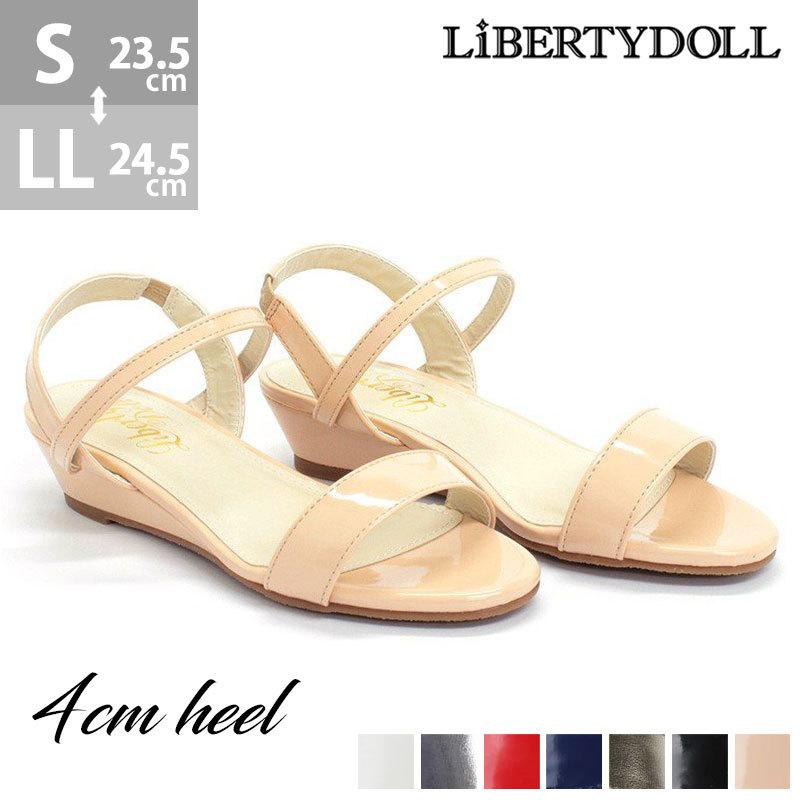 サンダル レディース ミュール シンプル エナメル ストラップ サンダル レディース ヒール セット割引対象1足税込1980円 5411 154 5411 リバティードール 通販 Yahoo ショッピング