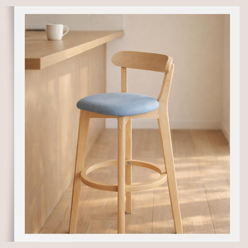 キッチン カウンターチェア 木製 背もたれ付き 座高60cm 70cm 80cm