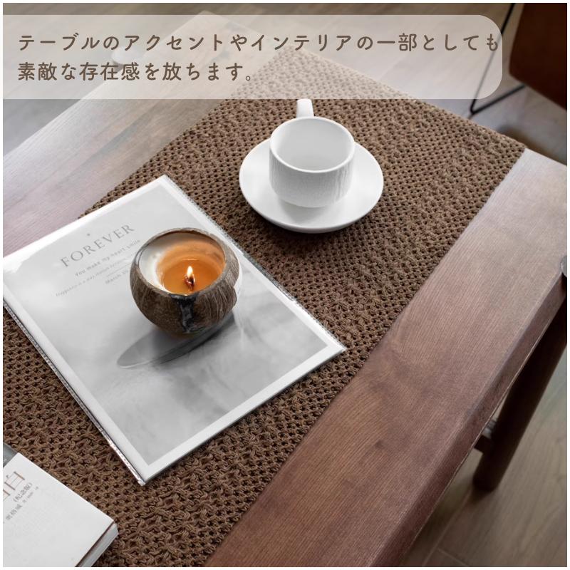 手編み ブラウン テーブルランナーテーブルクロス ドイリー おしゃれな