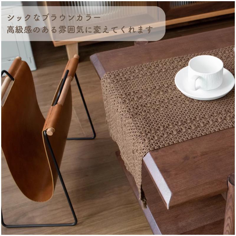手編み ブラウン テーブルランナーテーブルクロス ドイリー おしゃれな