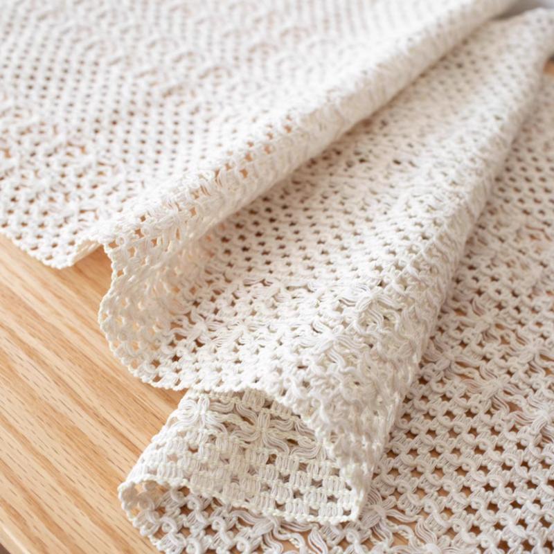 手編み ブラウン テーブルランナーテーブルクロス ドイリー おしゃれな