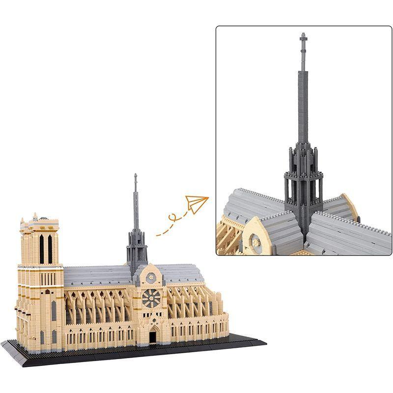 LULUFUN ブロック 積み木 おもちゃ ノートルダム大聖堂 mini 立体パズル 建物 Notre Dame de Paris 子供 大 Notre Dame de Paris ブロック 積み木 おもちゃ ノートルダム大聖堂 mini 立体パズル 建物 子供 大