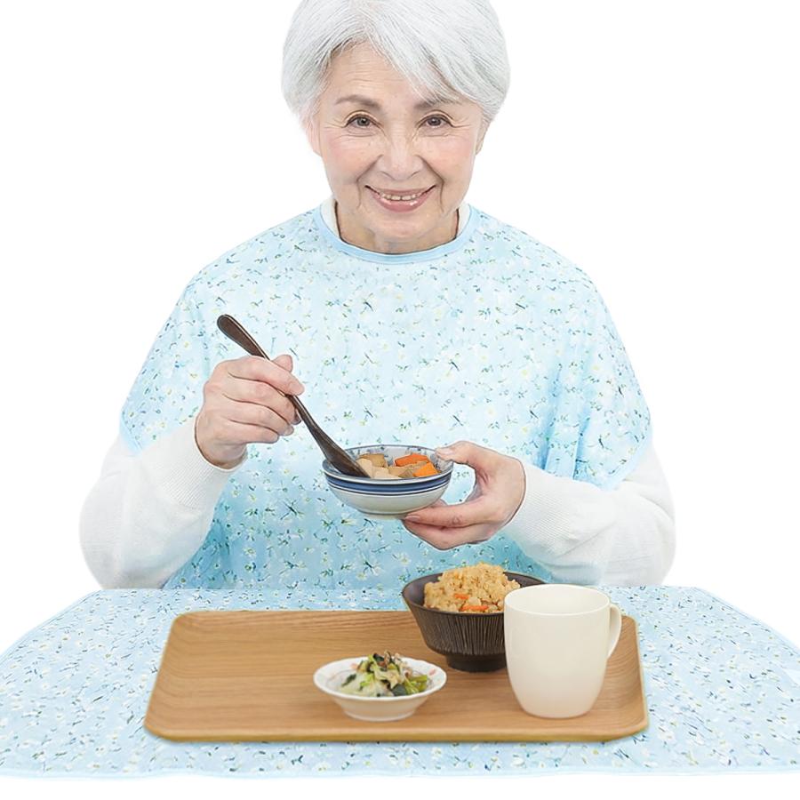 Libexy 介護用エプロン お食事用エプロン テーブルに掛けられる ワイド 高齢者 大人 シニア 介助 洗える 洗濯可 防水 かわいい 食べこぼし防止 大きい [M便 1/3] |  | 09