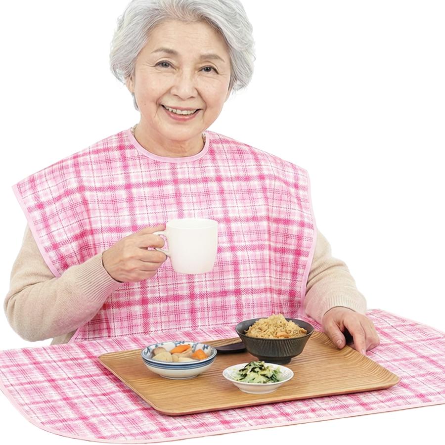 Libexy 介護用エプロン お食事用エプロン テーブルに掛けられる ワイド 高齢者 大人 シニア 介助 洗える 洗濯可 防水 かわいい 食べこぼし防止 大きい [M便 1/3] |  | 10