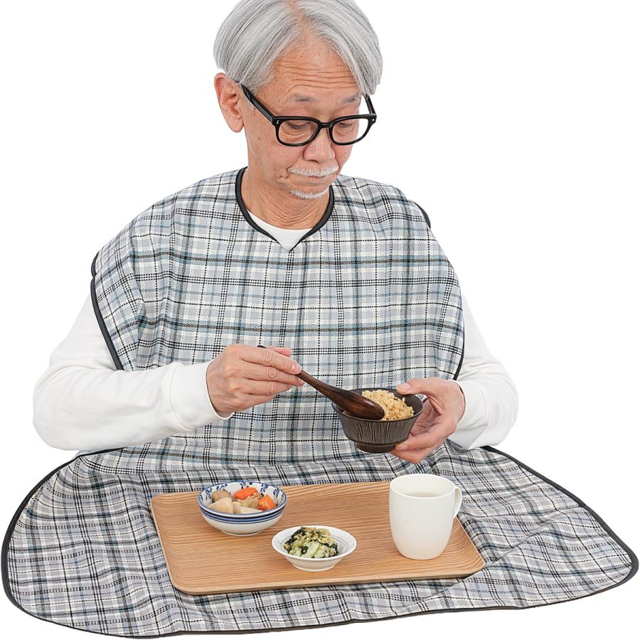 Libexy 介護用エプロン お食事用エプロン テーブルに掛けられる ワイド 高齢者 大人 シニア 介助 洗える 洗濯可 防水 かわいい 食べこぼし防止 大きい [M便 1/3] |  | 12