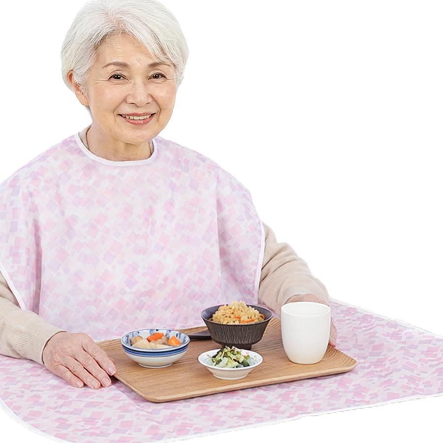Libexy 介護用エプロン お食事用エプロン テーブルに掛けられる ワイド 高齢者 大人 シニア 介助 洗える 洗濯可 防水 かわいい 食べこぼし防止 大きい [M便 1/3] |  | 03