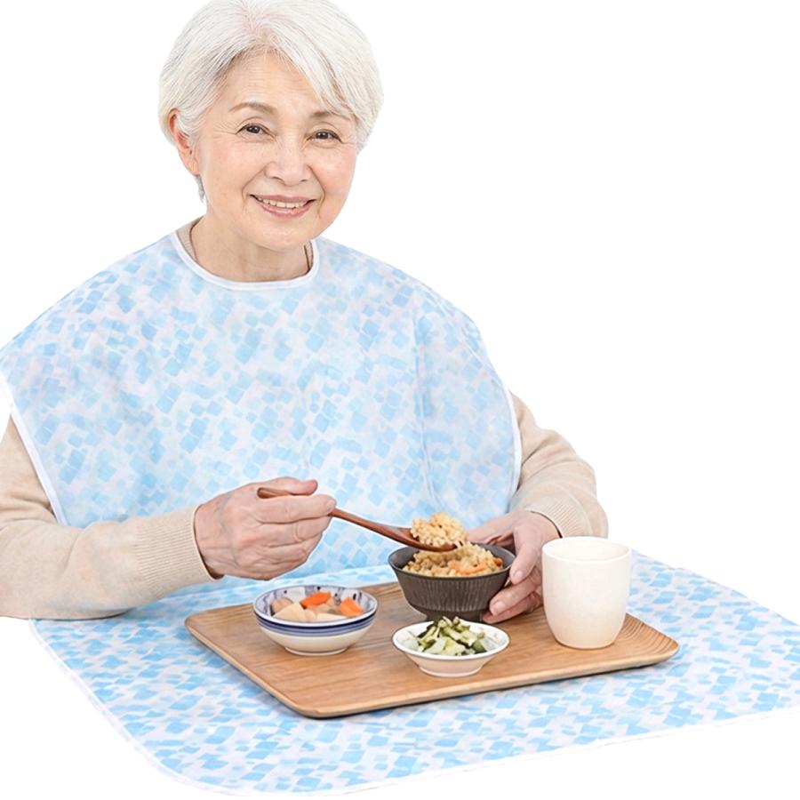 Libexy 介護用エプロン お食事用エプロン テーブルに掛けられる ワイド 高齢者 大人 シニア 介助 洗える 洗濯可 防水 かわいい 食べこぼし防止 大きい [M便 1/3] |  | 04