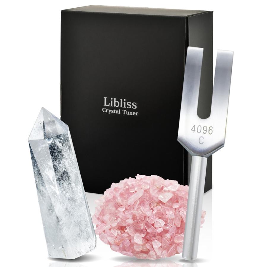 Libliss  【ヒーラーの推薦】 クリスタルチューナー 音叉 4096hz 浄化 水晶 さざれ石付き 5点セット｜libliss｜21