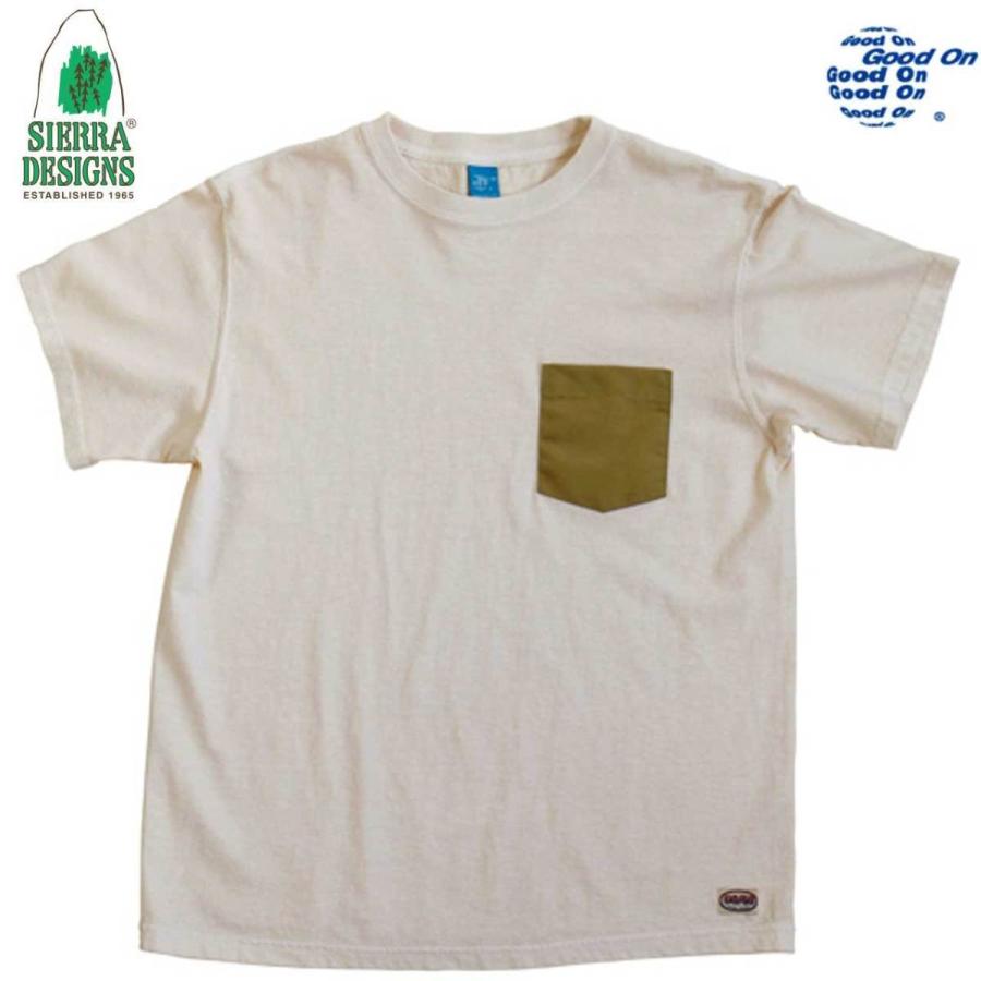 グッドオン×シェラデザインズ Tシャツ 64クロス Good On x SIERRA DESIGNS 60/40 POCKET TEE 1509NaturalV.Tan 1509｜libra-ssy