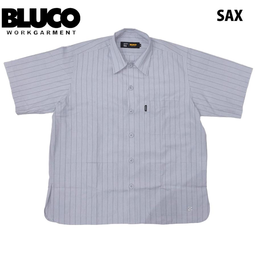 BLUCO（ブルコ） GARAGE STRIPE WORK SHIRT S/S ガレージ ストライプ