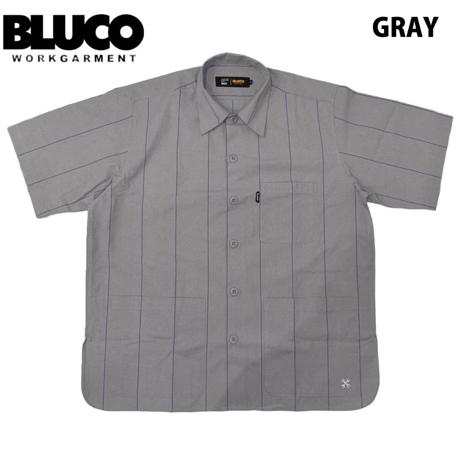 BLUCO（ブルコ） GARAGE STRIPE WORK SHIRT S/S ガレージ ストライプ