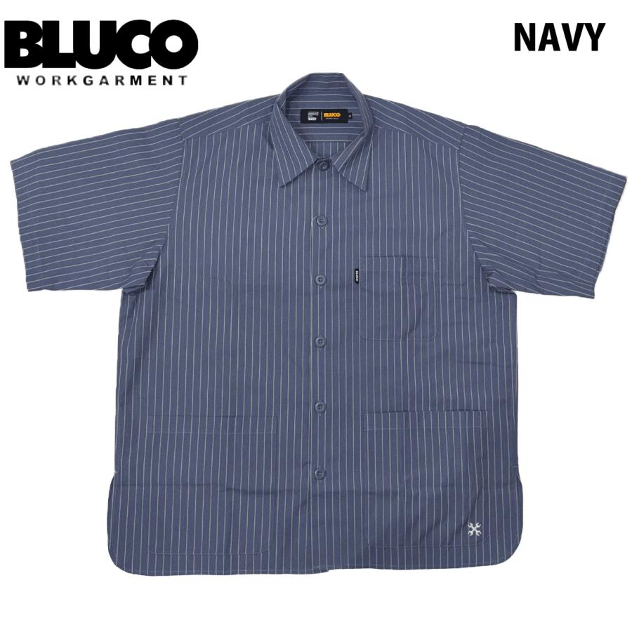 BLUCO（ブルコ） GARAGE STRIPE WORK SHIRT S/S ガレージ ストライプ