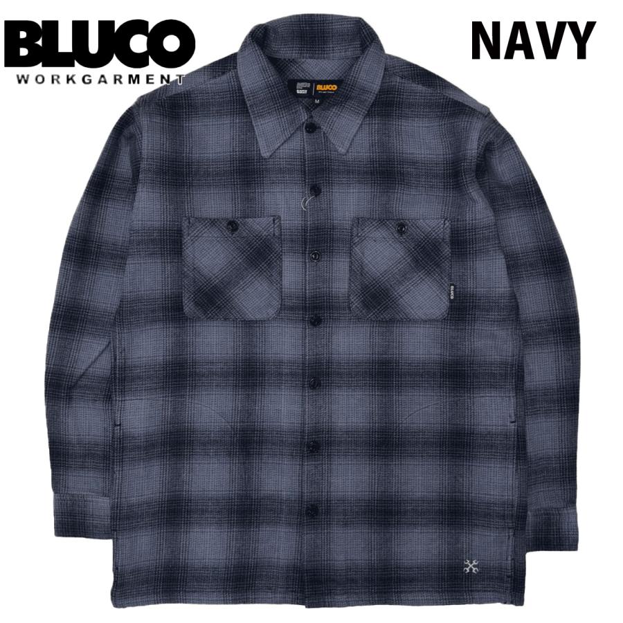 BLUCO（ブルコ） OMBRE CHECK FLANNEL SHIRT オンブレーチェック