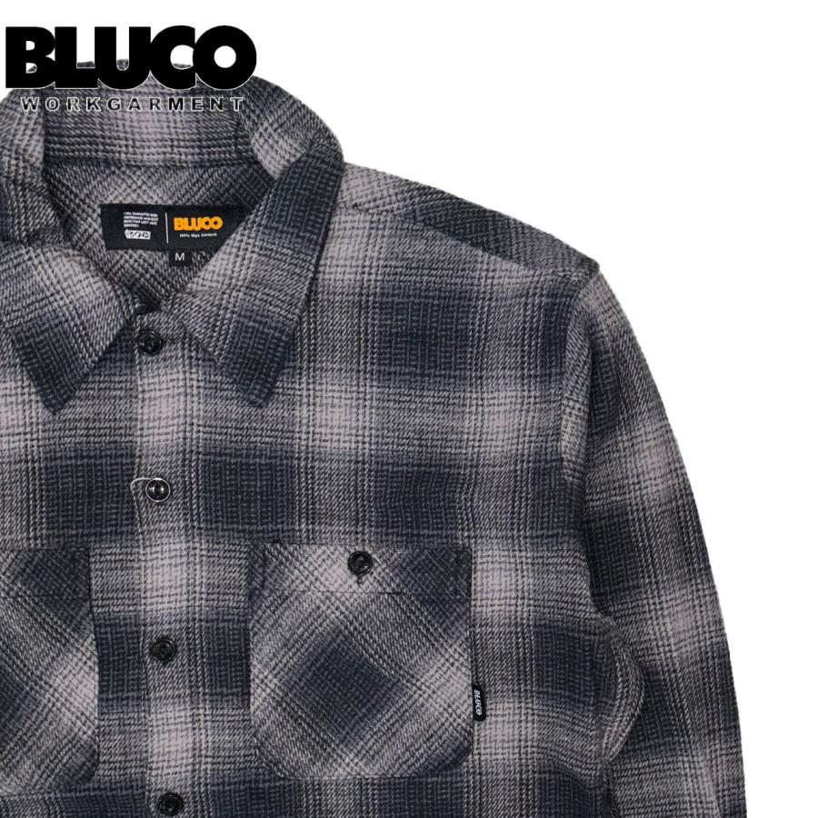 BLUCO（ブルコ） OMBRE CHECK FLANNEL SHIRT オンブレーチェック