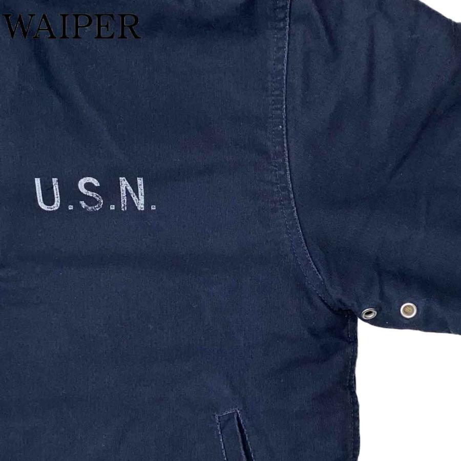 再現品 米海軍 U.S.NAVY N-1 デッキジャケット USED加工 U.S.Nステンシル  WAIPER.inc 23WP04 NAVY｜libra-ssy｜04