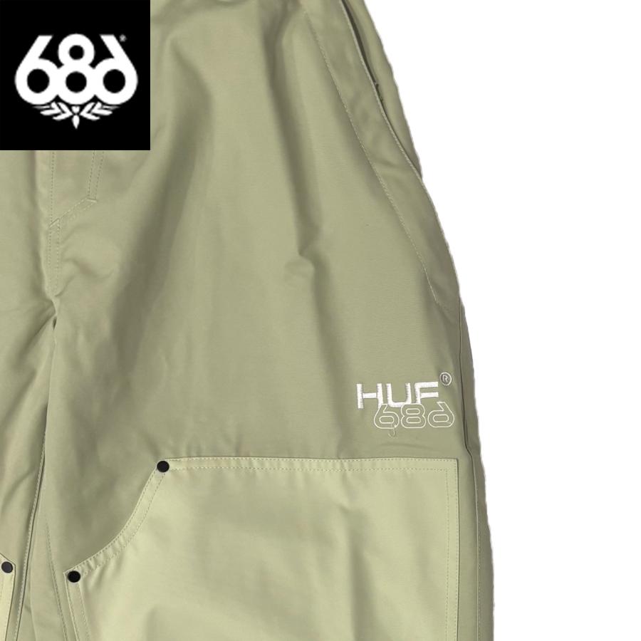686 シックスエイトシックス MENS HUF DOUBLE H SHELL PANT - HUF GREEN COLORBLOCK スノーボードウェア パンツ M5WN243の画像