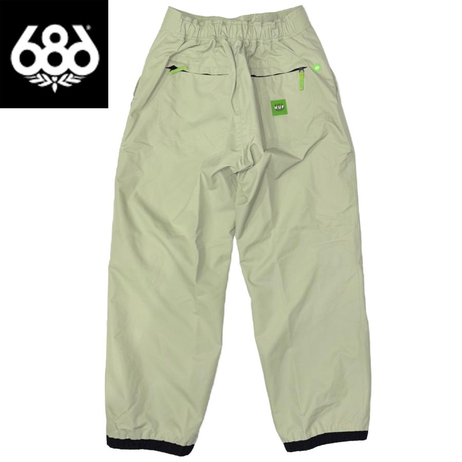 686 シックスエイトシックス MENS HUF DOUBLE H SHELL PANT - HUF GREEN COLORBLOCK スノーボードウェア パンツ M5WN243の画像