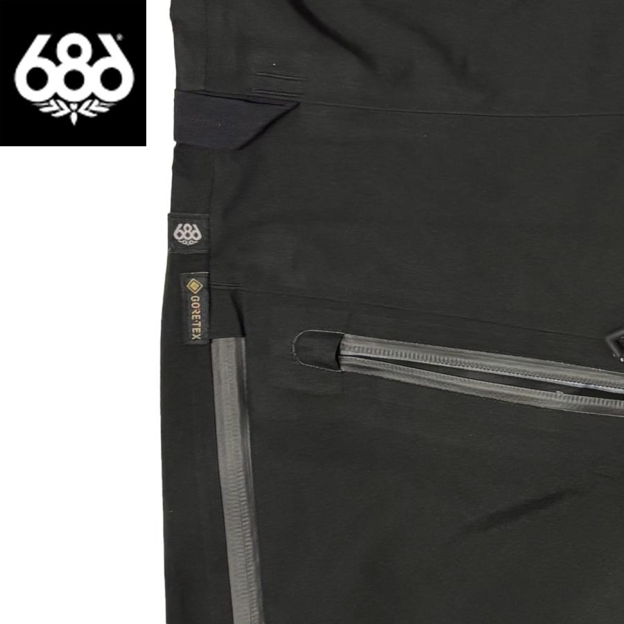 686 シックスエイトシックス MENS GORE-TEX 3L ATV BIB - BLACK ゴアテックス スノーボードウェア M5WN249-BLKの画像
