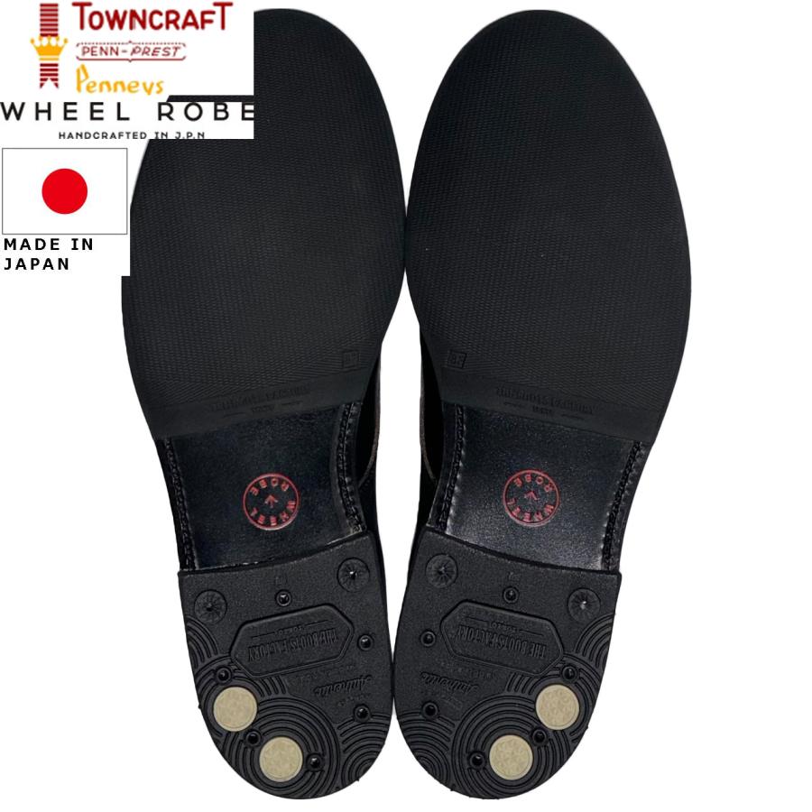 TOWNCRAFT × WHEEL ROBE タウンクラフト ウィールローブ 6-EYE PLAIN TOE DERBY SHOES ダービーシューズ BLACK TC24F017WLblkの画像