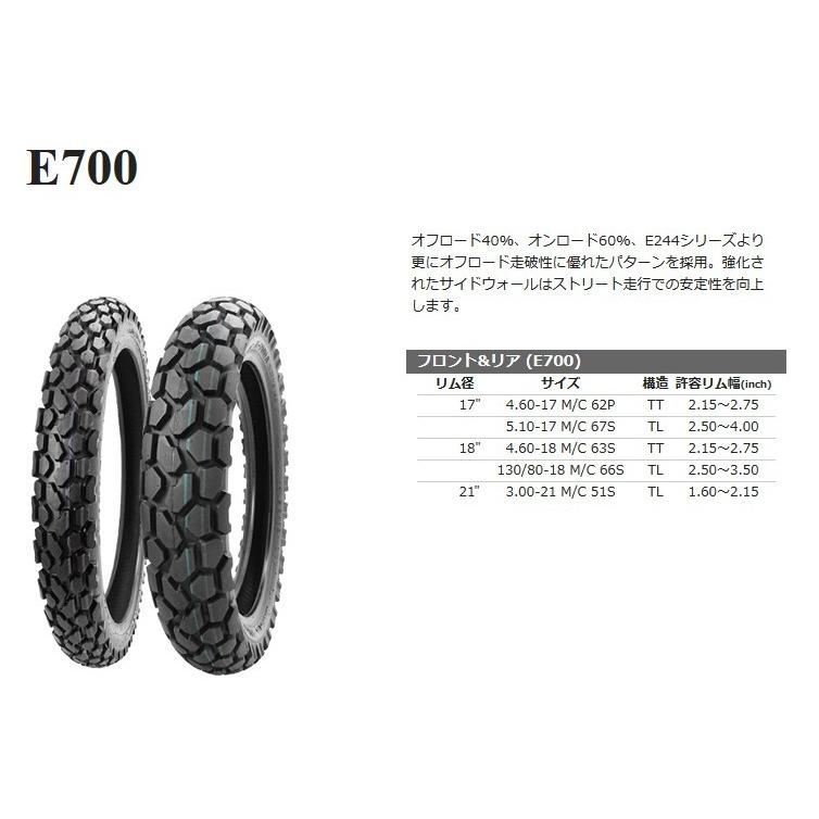 SHINKO（シンコー） E700 5.10-17 M/C 67S TL : リブラ - 通販 - Yahoo