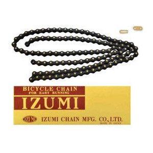 イズミ IZUMI チェーン 1/2×1/8 NP 410 ゴールドピン&ブラック  106L  1/8 厚歯用 | 