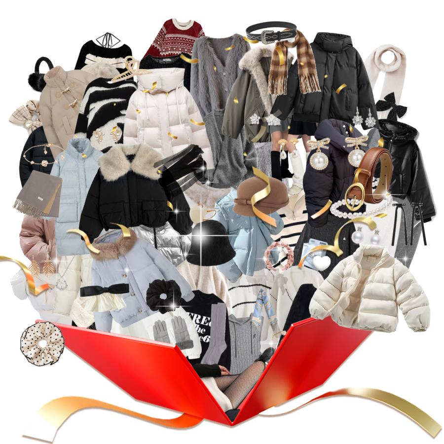 レディース福袋 2026 HAPPY BAG 豪華景品 当たり レディース ダウン ジャケット コーデ ニット アパレル ファッション レディースファッション 小物 帽子 コート 衣類 マフラー 人気 おすすめ 売れ筋 アクセサリー 運試し ラッキーバッグ 服 福袋 女性 超豪華 レディース 福袋 2026 9点入り ダウンジャケット1点 ニット5点