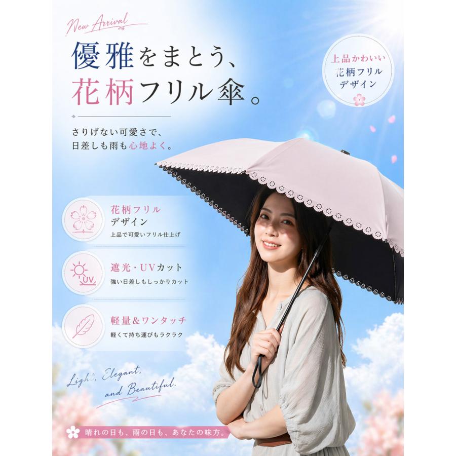 1秒自動開閉／折りたたみ傘 ワンタッチ 晴雨兼用傘 日傘 軽量