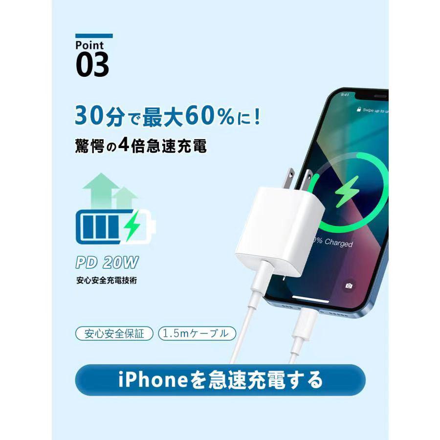 「iPhone 急速充電器 ケーブルセット」純正品質 iphone 充電器 ケーブルセット 急速充電器 android タイプc type-C ライトニングケーブル PSE認証 多種機対応｜libratone｜10