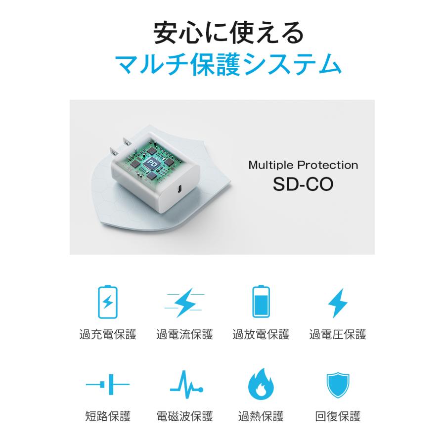 最新改良！】 iPhone充電 PSE認証20W タイプC 充電器 AC