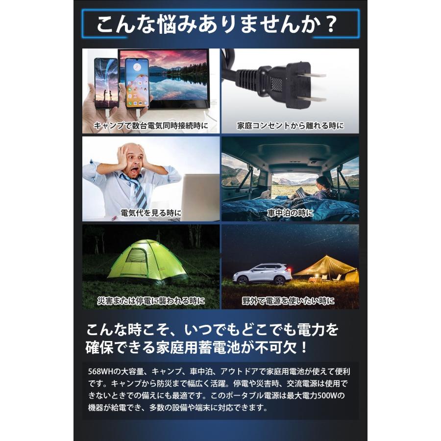 ポータブル電源 153600mAh ポータブルバッテリー 家庭用 大容量 緊急電源 車中泊 キャンプ 防災 グッズ 災害用電 PSE認証済 家庭用蓄電池 発電機 節電 停電｜libratone｜06