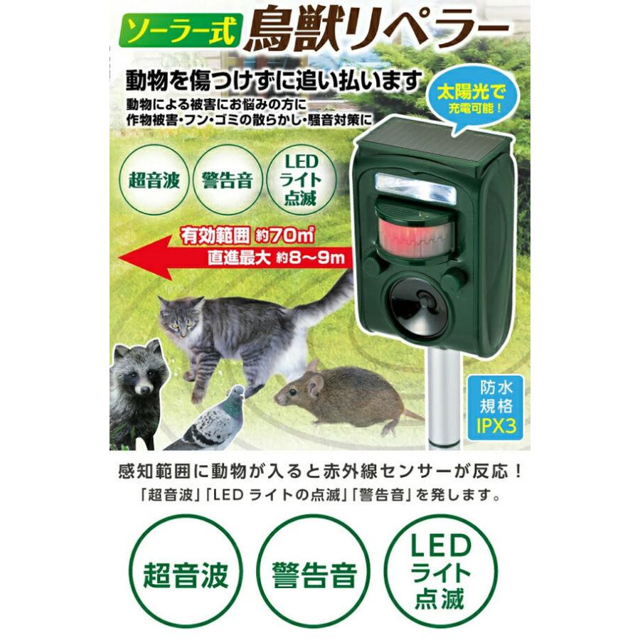 猫よけ 動物撃退器 害獣撃退 猫よけ超音波 ソーラー充電 猫撃退 猫退治 モグラ退治 猫よけグッズ 糞被害 鳥害対策 猫除け 鳥除け 犬除け ネズミよけ 電池給電 Usb充電 Led強力フラッシュライト Ipx4防水防塵 畑 庭園保護 12ヶ月安心保証 日本語取扱説明書付属