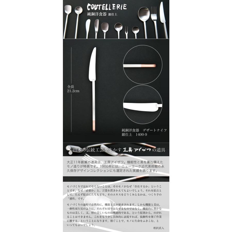 直営ストア アイザワ 純銅デザートナイフ 5点セット No.1400-9 銀