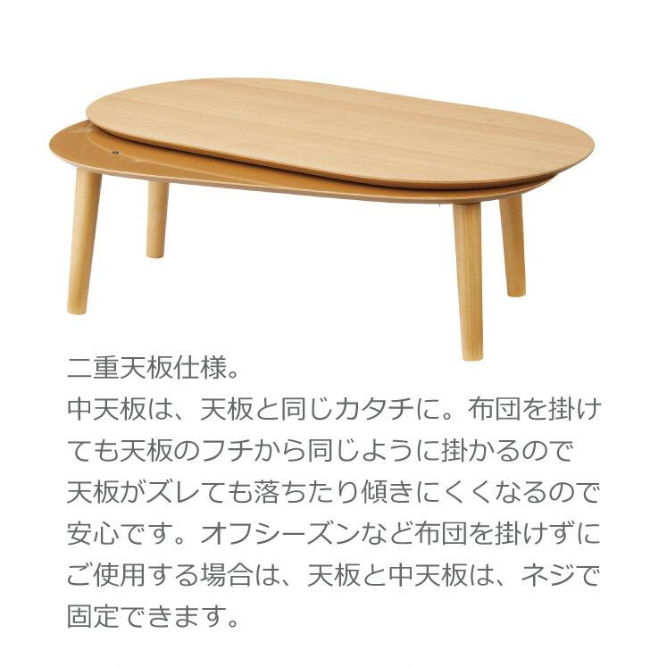 こたつ コタツ 楕円形 オーバル 🏆 ラウンド 薄型 フラットヒーター