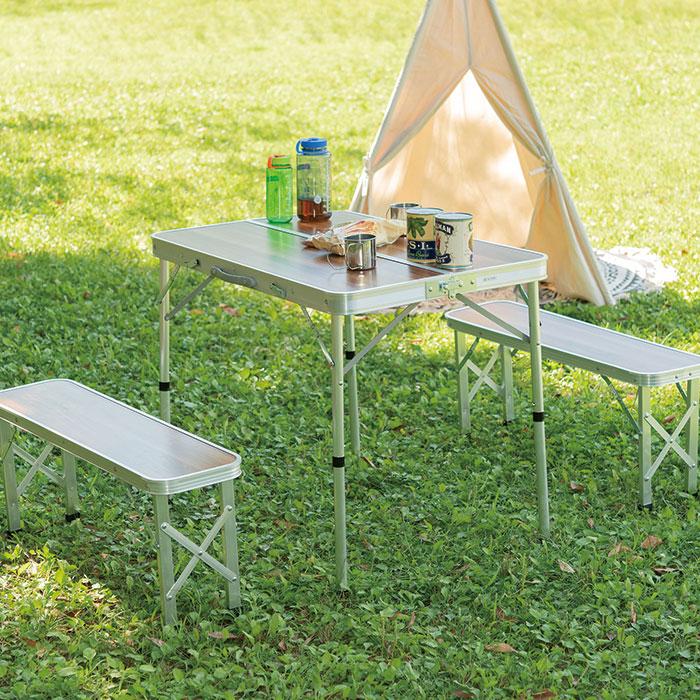 フォールディングテーブル ベンチセット 折りたたみテーブル  