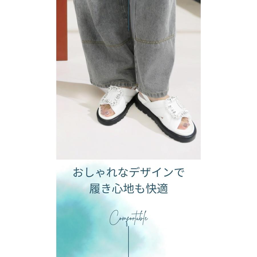 サンダル レディース ストラップサンダル 厚底サンダル キラキラ