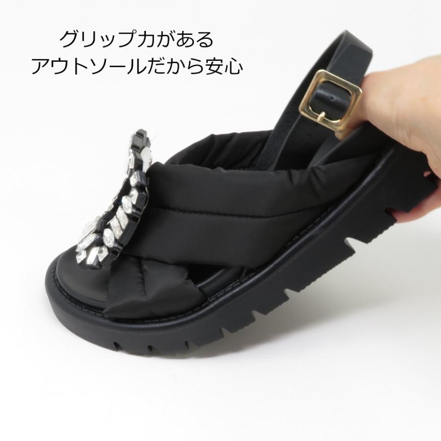 ♡lala...♡　ビジュー付サンダル♡ 楽天市場】厚底キラキラビジューバックルサンダル レディース