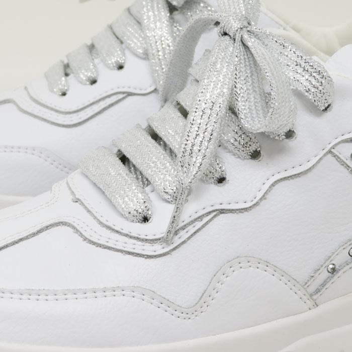 ラインストーンローカットスニーカー ホワイト 白スニーカー 厚底