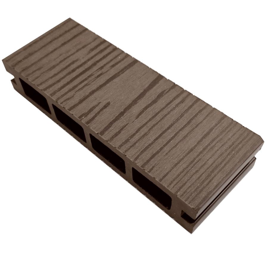 ファッションなデザインウッドデッキ 人工木材 サンプル オーロラデッキ 25×140×50mm ダークブラウン 床板 板材 人工木 樹脂デッキ （お一人様一点限り）