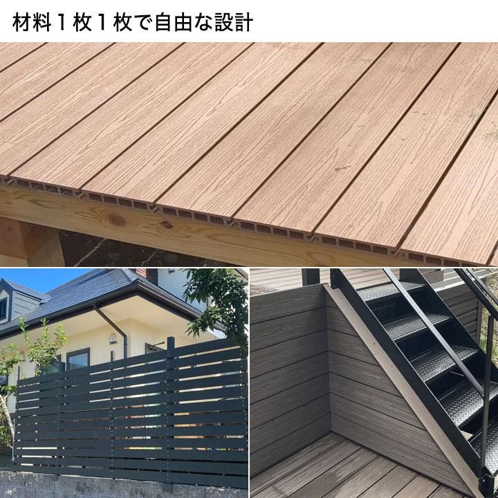 リーベ 送料無料 ウッドデッキ 人工木 床材 [木目調] 25×140×2000mm